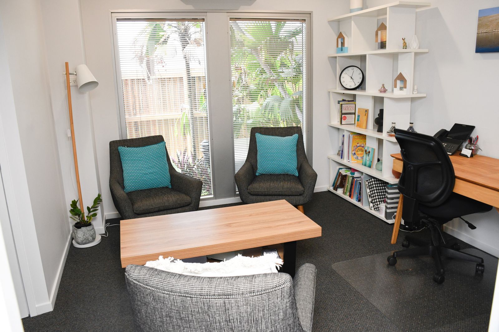 Consulting Room — well-appointed room with seating and shelving